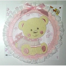 Baby Cockade Decoration - Pink Teddy Bear